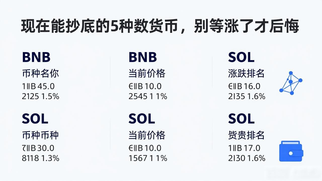 数字货币抄底选择_比特币以太坊BNB SOL投资分析_哪些数字货币可以抄底